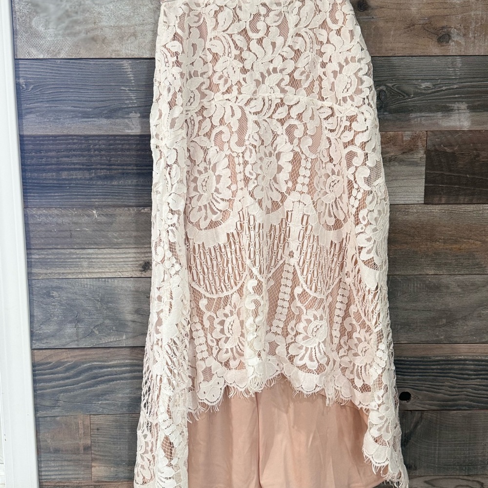 LULUS White Lace Midi Skirt - Picture 4 of 5